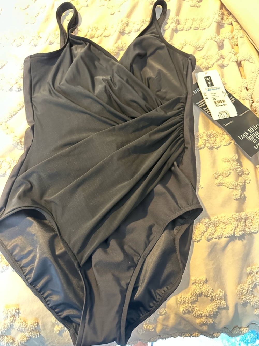 Miraclesuit Black One-Piece Swimsuit with Draped Front Detail